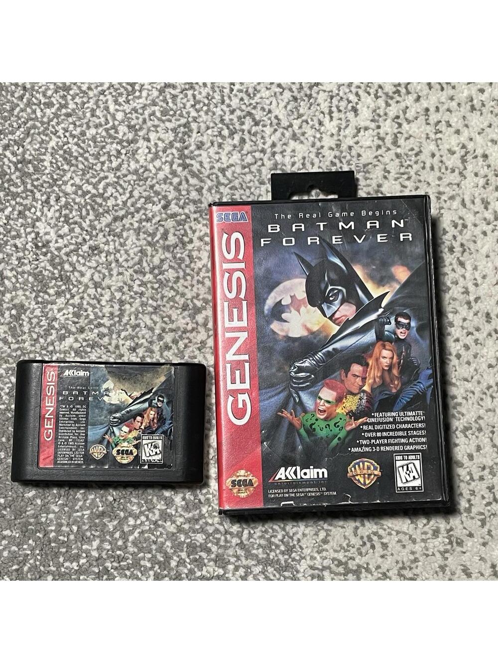 Batman Forever (Sega Genesis, 1995) With Game & Case - Tested Working